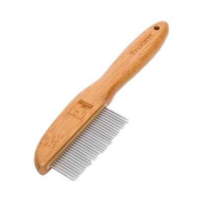 China Viable Wholesale Pet Metal Bamboo Hair Brush Reusable Portable Dog Cat Cleaning Grooming Hair Brush Fur Remover for sale