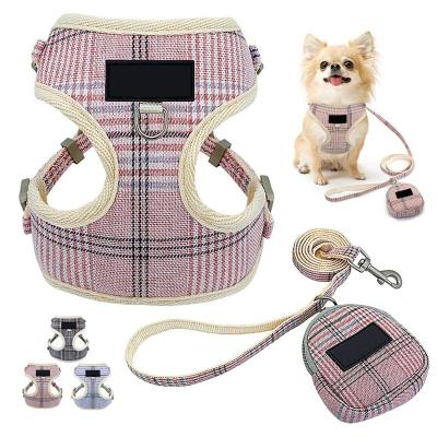 China Soft and Comfortable Simple and Comfortable Dog Vest Chest Harness and Leash Set with Treat Pack Dog Harness Leash for sale