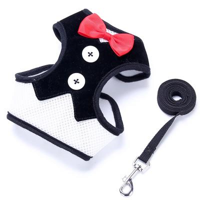 China Simple and Comfortable Manufacturers Supply Small Dog Pet Seat Belt Vest Bow Tie Party Dress Pet Harness for sale