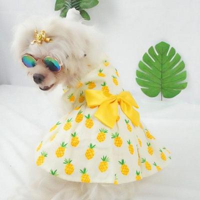 China Viable Wholesale Bowknot Dog Tutu Dress Drop Shipping Pet Princess Dress Sundress Summer Floral Dog Dress for sale