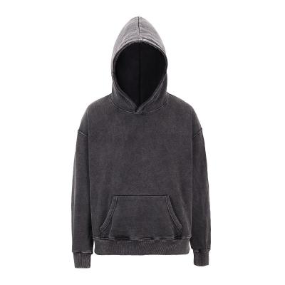 China wholesale custom high quality oversized Anti-wrinkle pullover hoodie men acid washed hooded sweatshirts for sale