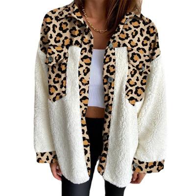 China 2022 Winters Women's New Arrival Anti-Wrinkle Jacket Women's Winter Coat Leopard Fur Check Patchwork Bomber Stripper High Quality for sale