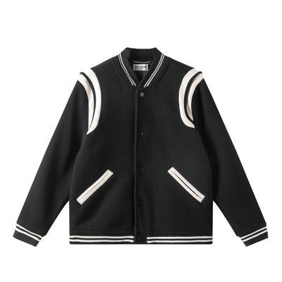 China Wholesale High Quality Reversible Black Wool Reversible Mens Jacket Baseball Bomber Winter Jackets And Coats for sale