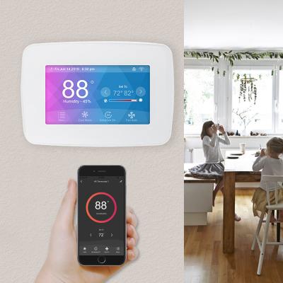 China Modern 24VAC 1 Heat 1 Cool 5+2 Programmable Single Stage Room Thermostat Wifi for sale