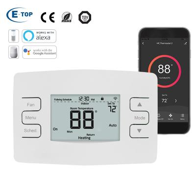 China Modern 1 Heat 1 Cool 24v Heat Pump Programmable Thermostat For Homekit WIFI Control for sale