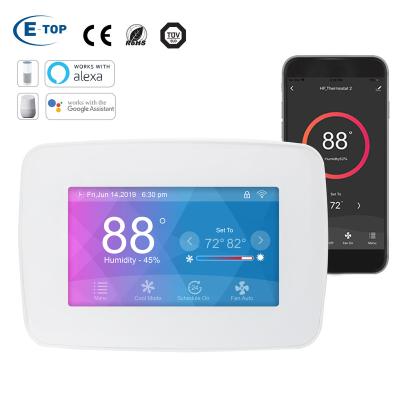 China Modern Heat Pump Home 24V Digital Single/Multi Stage Programmable Wifi Thermostat for sale