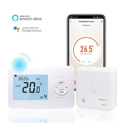 China Modern WiFi Gas Boiler Heating Wireless Thermostat Smart Life Thermostat for sale