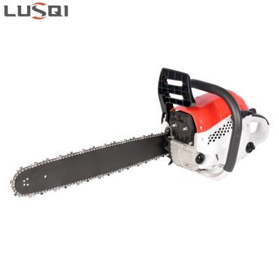 China hot sale two-stroke type 2.5kw 58cc LSQ5800B Red Portable Electric 2-Stroke Air Cooling Pump-film Chainsaw for sale