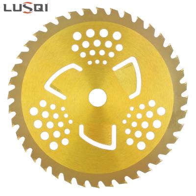 China C1027 255*25.4mm*40T New Garden Brush Cutter Head Trimmer Head Tools Safe Gold Color Quick Grass Brush Cutting Trimmer Head for sale