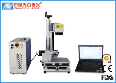 China Metal Tube and Steel Cup Fiber Laser Marking Machine with 80mm Rotary Device for sale