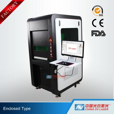 China 100W Fully Enclosed Fiber Laser Marking Machine for Printing Logos on Stainless Steel Aluminum for sale