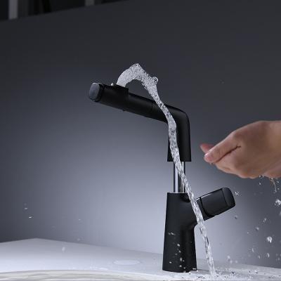 China Bathroom Basin Faucets Double Outlet Hot and Cold Metered Pull-Down Faucet Pull-Down Faucet for sale