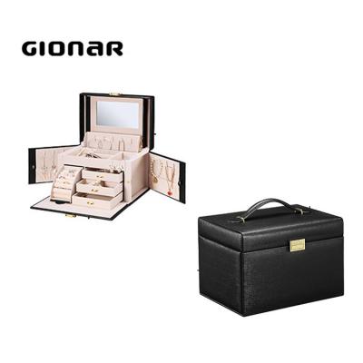 China Professional Luxury Leather Jewelry Box Fashion Factory Supply Clear Makeup Bag for sale