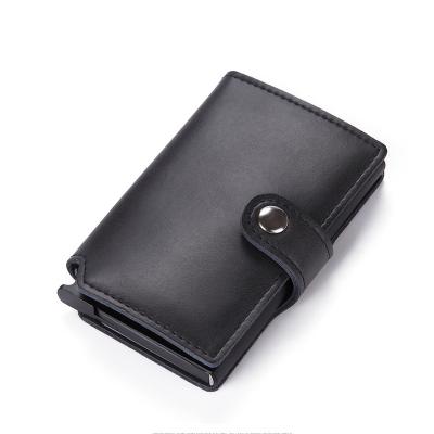 China 2021 Hot Selling RFID Customized Genuine Leather Metallic Card Holder For Men for sale