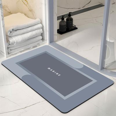 China Sustainable Diatomite Anti-Slip Soft Bathroom Mat Water Absorbent Pad for sale