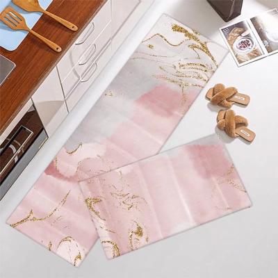 China Amazon Design Pink Non Slip Washable Kitchen Blanket Custom Printed Custom Printed Washable Mats for sale