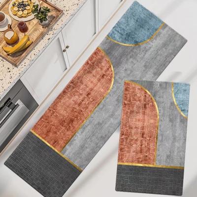 China Wholesale Washable Microfiber Printed Carpet Anti Fatigue Kitchen Mat Dropshipping Modern Long Non Slip Indoor Floor Drying for sale