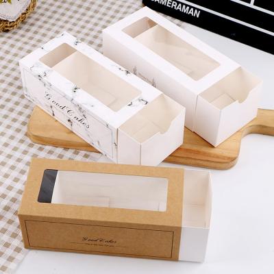 China Handmade Rectangle Clear Window Drawer Cookie Boxes Handmade Packaging Muffin Cake Box for sale