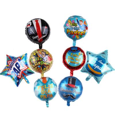 China Spanish Happy Globos Feliz Dia Super Papa Foil Balloons 18inch Aluminum Father's Day Helium Balloon for sale