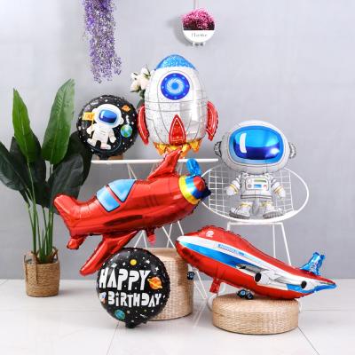 China Astronaut Rocket Balloon Outer Space Inflatable Cartoon Foil Foil Balloon Space Theme Decoration Balloons for sale