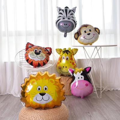 China Foil Head Elephant Tiger Foil Balloon Shape Medium Cartoon Animals Balloons for sale