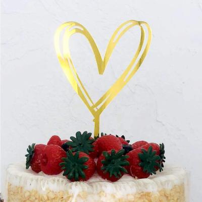 China Acrylic Cake Topper Acrylic Love Heart Decoration for Valentines Decoration Cupcake Toppers Accessories for sale