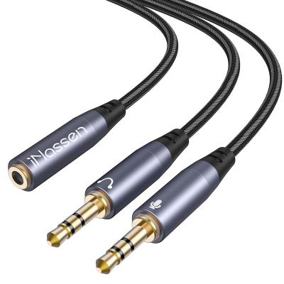 China Splitter Mic Cable for Computer, Headset 3.5mm COMPUTER Earphone 3.5mm Female to Microphone 2 Audio Stereo Male Dual Jack Earphone for sale