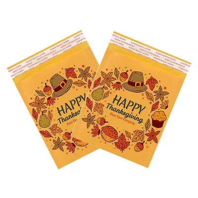 China 2021 Strong Adhesives New Custom Printed Thanksgiving Kraft Bubble Mailer Bubble Envelope for sale