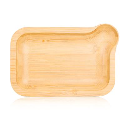 China Custom Eco - Friendly Durable Wholesale Logo 185 X 120MM Bamboo Wooden Rolling Tray for sale