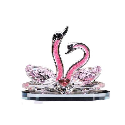 China High Quality Crystal Crafts Europe Crystal Diamond Swan Ornaments Wedding Party Decorative Gifts for sale