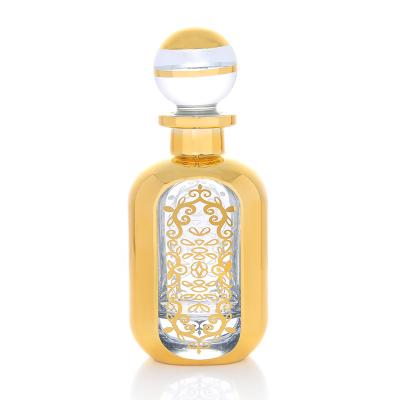 China Personal Care CJ-Fancy Arabic Style Empty Gold Painting Attar Glass Bottle 150ML For Oud / Perfume for sale