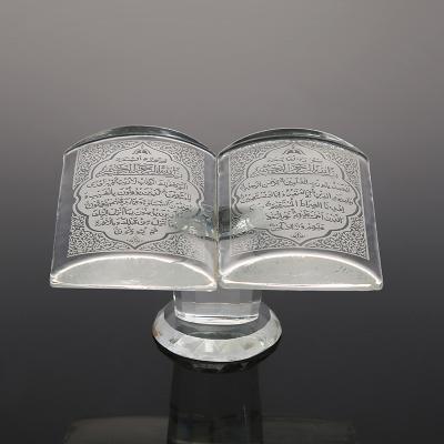 China Muslim Decoration Christian Crystal Bible With Glass Base CJ-Europe Sale Quran Book Keepsake Gift for sale