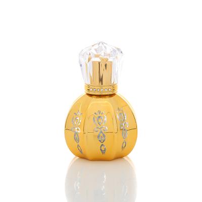 China Personal Care CJ-Pumpkin Shape Golden Spray 50ml Glass Empty Traveling Arabian Perfume Bottle For Man And Woman for sale