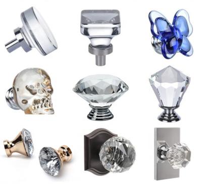 China CJ-Various Modern Classic Crystal Glass Furniture Cabinet Knobs Knob And Handles Door Pull Handle for sale