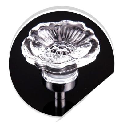 China OEM Transparent Crystal Glass Cabinet Drawer Pull Knob Modern CJ-Fashion Various Designs for sale