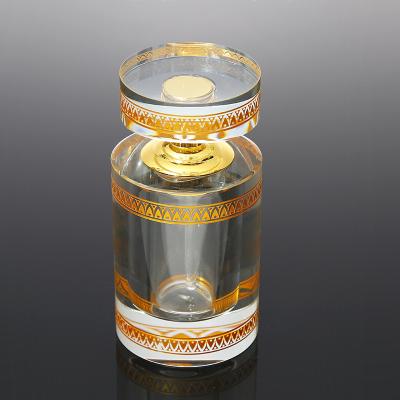 China Elegant Hand Made Clear Sandblast Attar 24ml K9 Crystal Perfume Bottle From CJ-Europe Custom For Oil Bottle for sale