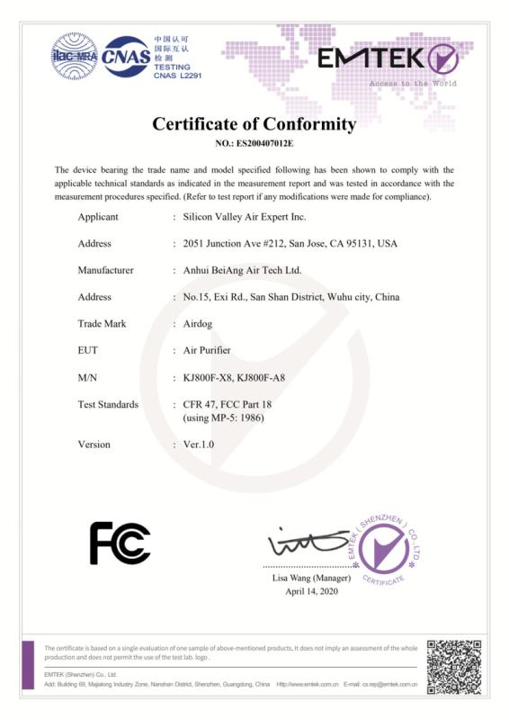 FCC - Beiang Air Tech Ltd.