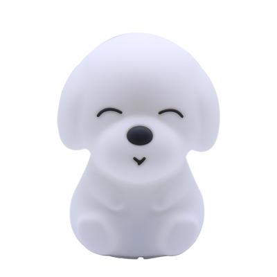 China Coloful Soft Dog Night Light Bedroom LED Portable Silicone Decor Night Light For Kids Bedroom Nursery Battery Operated for sale