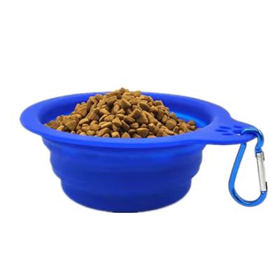 China Viable Folding Travel Silicon Pet Food Bowl Collapsible Salad Bowl Portable Hanging Feeders Water Customized Premium Fancy for sale