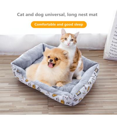 China Durable Washable Waterproof Cat Dog Shape Plush Sofa Pet Bed Mat Luxury Large Home for sale