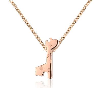 China Wapiti Pendant Necklace Stainless Steel elk Necklace  Rose Gold Jewelry Christmas Gift Necklace for sale