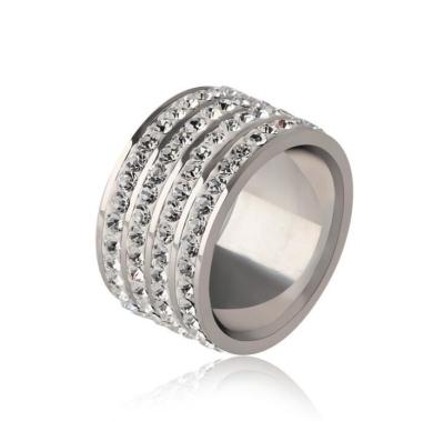 China Men′s Jewelry Fashion Silver Ring Full Diamond Finger Rings 316L Titanium Steel Diamond Ring for sale