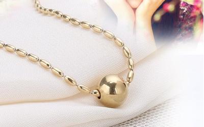 China Steel Ball Pendant Necklace Fashion Jewellery Stainless Steel Jewelry Gold Plating Necklace for sale