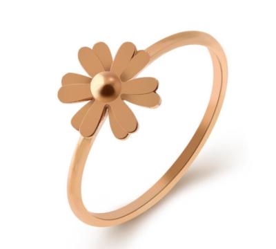 China Small Daisy Decorative Ring Women Fashion Stainless Steel Jewelry for sale