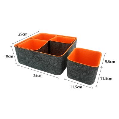 China New Design Sustainable Cube Shelf Small Organizer Drawer Tea Felt Sundries Storage Boxes for sale