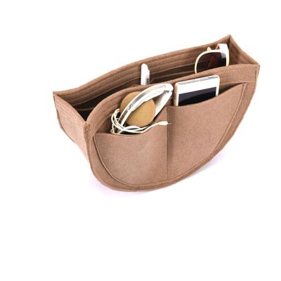 China Fully Protective / Eco - Friendly Lady Handbag Insert Semicircle Purse Insert Felt Bag Organizer for sale