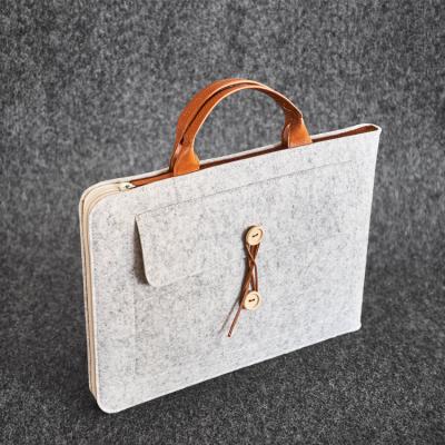 China China Factory Price High Quality Recycled Leather Felt Laptop Bag For Women for sale