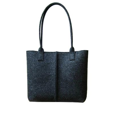 China Lady Cheap Custom Felt Shopping Bag , Gray Hand Made Felt Tote Bag for sale