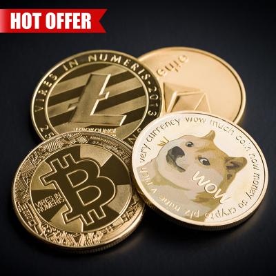 China Logo Challenge Bitcoin Zinc Alloy Engraved Commemorative Coin Gold Brass Plated Metal Souvenir Custom Wholesale Cheap From Europe for sale