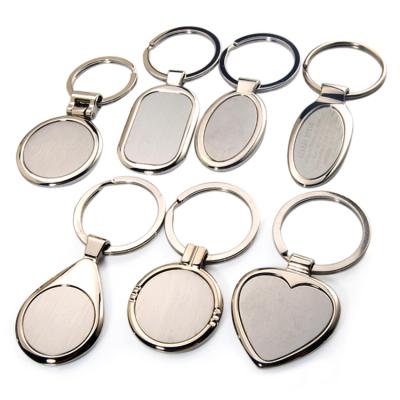 China Cheap Metal Custom Engraved Laser Printing Logo Metal Sublimation Blank Keychain for sale